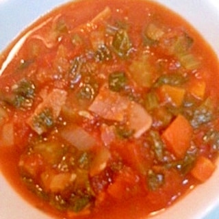 セロリのトマトみそスープ